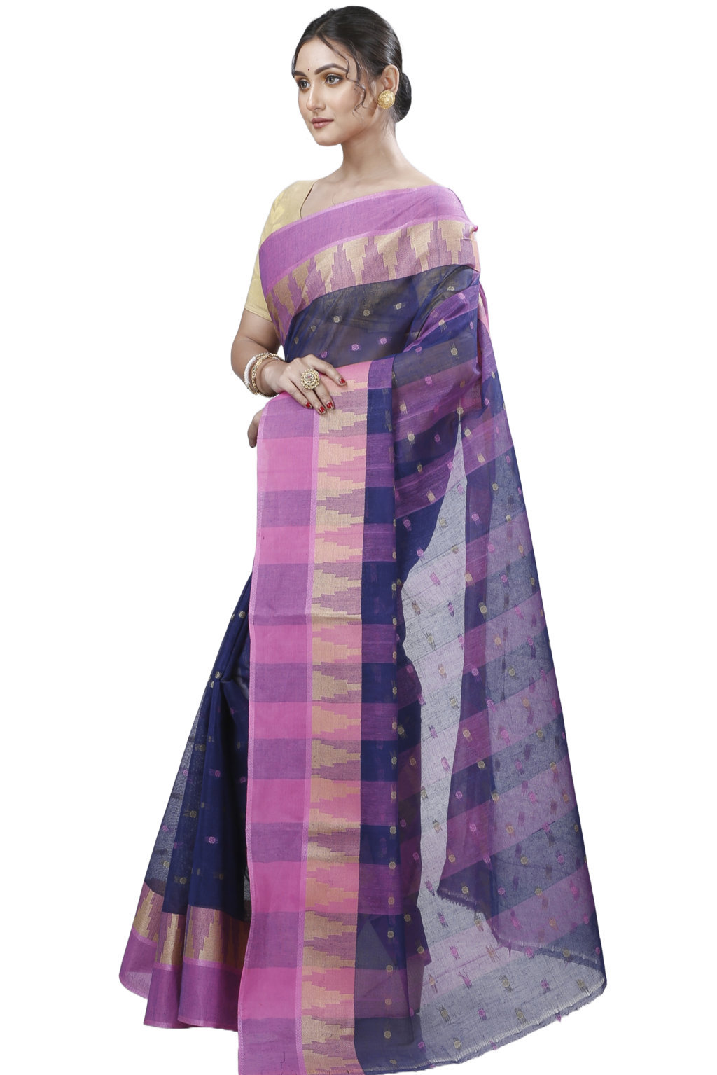 Naby Blue Pure Cotton Jamuna Tant Saree (1312)